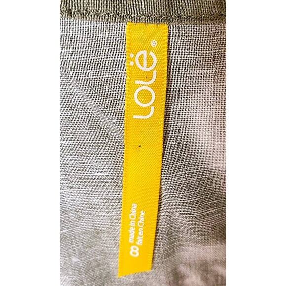 LOLE' Khaki Green Tie Dye Flowers Sleeveless Linen Blend Dress ~ Women's Size 8 - Picture 6 of 6